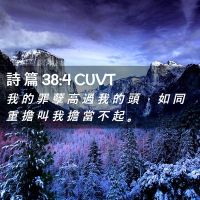Picture 02 - 詩 篇 38:4 CUVT - 我 的 罪 孽 高 過 我 的 頭 ， 如 同 - Bible Verse Picture