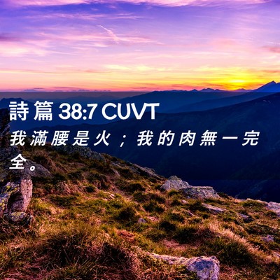 Picture 02 - 詩 篇 38:7 CUVT - 我 滿 腰 是 火 ； 我 的 肉 無 一 完 - Bible Verse Picture