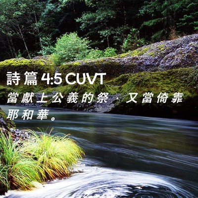 Picture 02 - 詩 篇 4:5 CUVT - 當 獻 上 公 義 的 祭 ， 又 當 倚 靠 - Bible Verse Picture