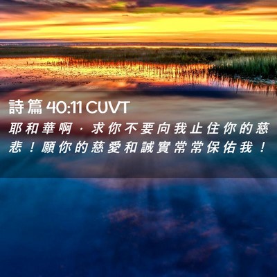 Picture 02 - 詩 篇 40:11 CUVT - 耶 和 華 啊 ， 求 你 不 要 向 我 止 - Bible Verse Picture