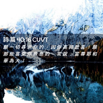 Picture 02 - 詩 篇 40:16 CUVT - 願 一 切 尋 求 你 的 ， 因 你 高 興 - Bible Verse Picture
