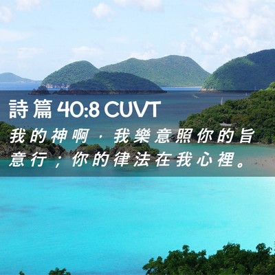Picture 02 - 詩 篇 40:8 CUVT - 我 的 神 啊 ， 我 樂 意 照 你 的 旨 - Bible Verse Picture