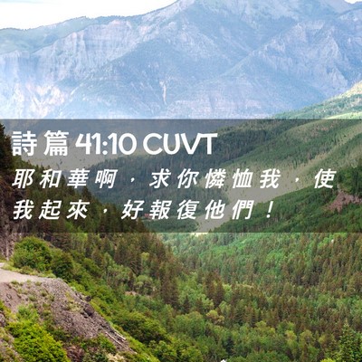 Picture 02 - 詩 篇 41:10 CUVT - 耶 和 華 啊 ， 求 你 憐 恤 我 ， 使 - Bible Verse Picture