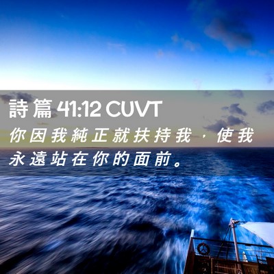 Picture 02 - 詩 篇 41:12 CUVT - 你 因 我 純 正 就 扶 持 我 ， 使 我 - Bible Verse Picture