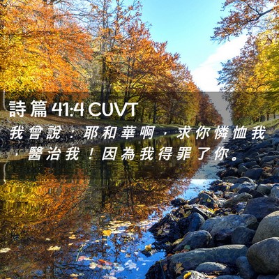Picture 02 - 詩 篇 41:4 CUVT - 我 曾 說 ： 耶 和 華 啊 ， 求 你 憐 - Bible Verse Picture