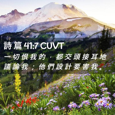Picture 02 - 詩 篇 41:7 CUVT - 一 切 恨 我 的 ， 都 交 頭 接 耳 地 - Bible Verse Picture