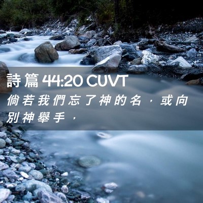 Picture 02 - 詩 篇 44:20 CUVT - 倘 若 我 們 忘 了 神 的 名 ， 或 向 - Bible Verse Picture