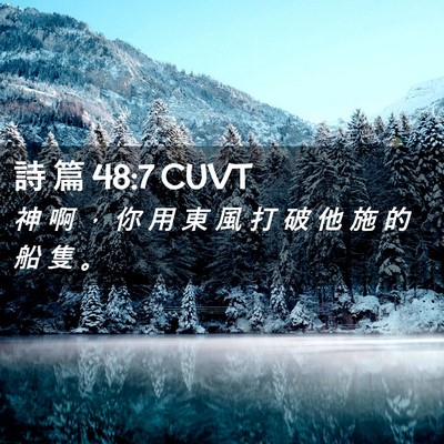 Picture 02 - 詩 篇 48:7 CUVT - 神 啊 ， 你 用 東 風 打 破 他 施 的 - Bible Verse Picture