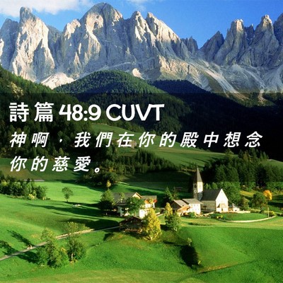 Picture 02 - 詩 篇 48:9 CUVT - 神 啊 ， 我 們 在 你 的 殿 中 想 念 - Bible Verse Picture