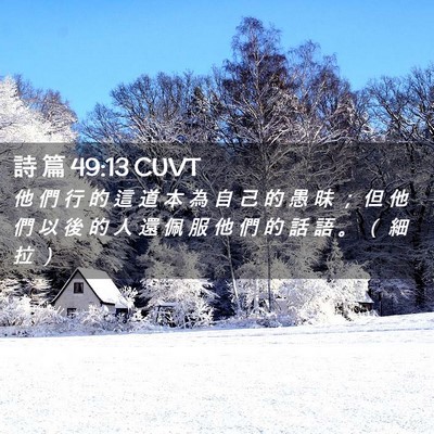 Picture 02 - 詩 篇 49:13 CUVT - 他 們 行 的 這 道 本 為 自 己 的 愚 - Bible Verse Picture