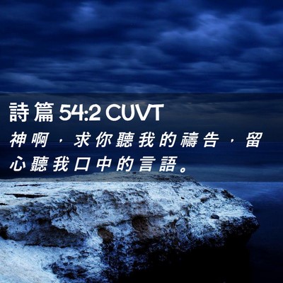 Picture 02 - 詩 篇 54:2 CUVT - 神 啊 ， 求 你 聽 我 的 禱 告 ， 留 - Bible Verse Picture