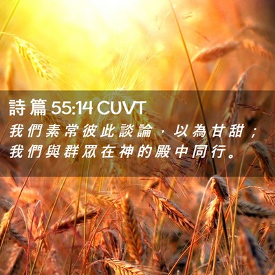 Picture 02 - 詩 篇 55:14 CUVT - 我 們 素 常 彼 此 談 論 ， 以 為 甘 - Bible Verse Picture