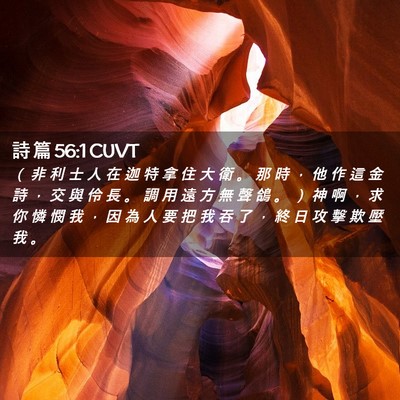 Picture 02 - 詩 篇 56:1 CUVT - （ 非 利 士 人 在 迦 特 拿 住 大 衛 - Bible Verse Picture