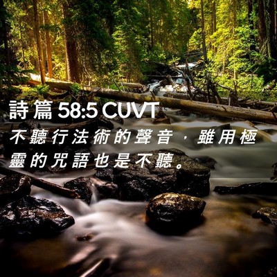 Picture 02 - 詩 篇 58:5 CUVT - 不 聽 行 法 術 的 聲 音 ， 雖 用 極 - Bible Verse Picture