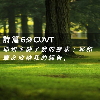 Picture 02 - 詩 篇 6:9 CUVT - 耶 和 華 聽 了 我 的 懇 求 ； 耶 和 - Bible Verse Picture