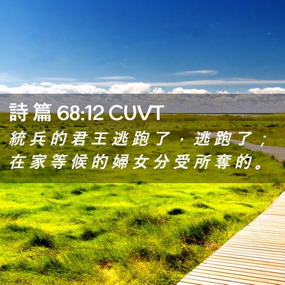 Picture 02 - 詩 篇 68:12 CUVT - 統 兵 的 君 王 逃 跑 了 ， 逃 跑 了 - Bible Verse Picture