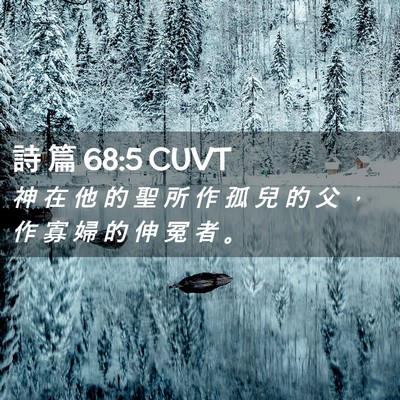 Picture 02 - 詩 篇 68:5 CUVT - 神 在 他 的 聖 所 作 孤 兒 的 父 ， - Bible Verse Picture