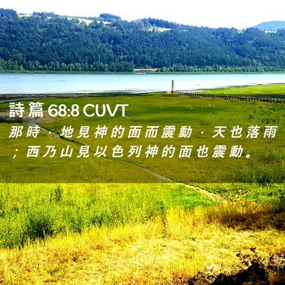 Picture 02 - 詩 篇 68:8 CUVT - 那 時 ， 地 見 神 的 面 而 震 動 ， - Bible Verse Picture