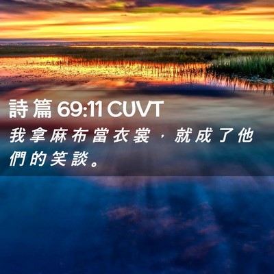 Picture 02 - 詩 篇 69:11 CUVT - 我 拿 麻 布 當 衣 裳 ， 就 成 了 他 - Bible Verse Picture