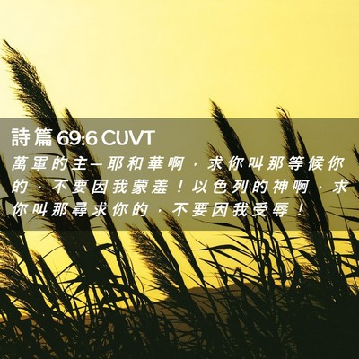 Picture 02 - 詩 篇 69:6 CUVT - 萬 軍 的 主 ─ 耶 和 華 啊 ， 求 你 - Bible Verse Picture