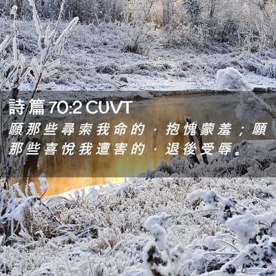 Picture 02 - 詩 篇 70:2 CUVT - 願 那 些 尋 索 我 命 的 ， 抱 愧 蒙 - Bible Verse Picture