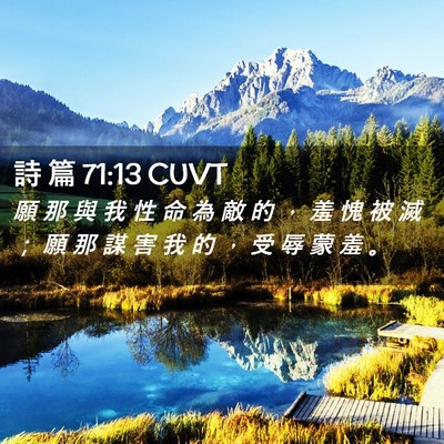 Picture 02 - 詩 篇 71:13 CUVT - 願 那 與 我 性 命 為 敵 的 ， 羞 愧 - Bible Verse Picture