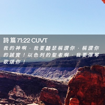 Picture 02 - 詩 篇 71:22 CUVT - 我 的 神 啊 ， 我 要 鼓 瑟 稱 讚 你 - Bible Verse Picture