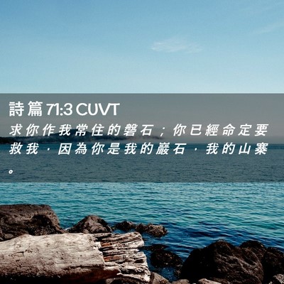 Picture 02 - 詩 篇 71:3 CUVT - 求 你 作 我 常 住 的 磐 石 ； 你 已 - Bible Verse Picture