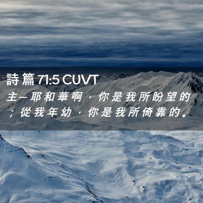 Picture 02 - 詩 篇 71:5 CUVT - 主 ─ 耶 和 華 啊 ， 你 是 我 所 盼 - Bible Verse Picture