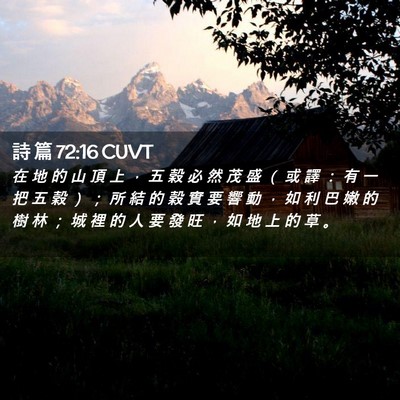 Picture 02 - 詩 篇 72:16 CUVT - 在 地 的 山 頂 上 ， 五 穀 必 然 茂 - Bible Verse Picture
