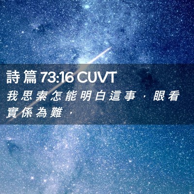 Picture 02 - 詩 篇 73:16 CUVT - 我 思 索 怎 能 明 白 這 事 ， 眼 看 - Bible Verse Picture