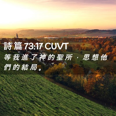 Picture 02 - 詩 篇 73:17 CUVT - 等 我 進 了 神 的 聖 所 ， 思 想 他 - Bible Verse Picture