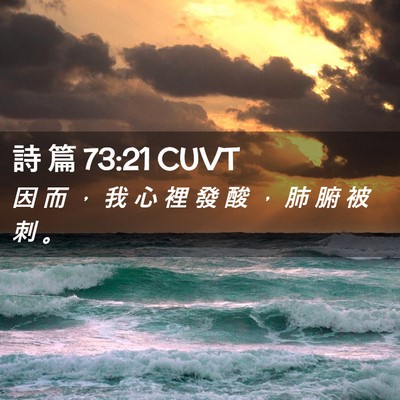 Picture 02 - 詩 篇 73:21 CUVT - 因 而 ， 我 心 裡 發 酸 ， 肺 腑 被 - Bible Verse Picture