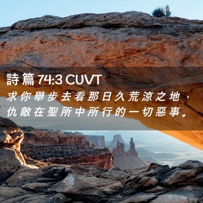 Picture 02 - 詩 篇 74:3 CUVT - 求 你 舉 步 去 看 那 日 久 荒 涼 之 - Bible Verse Picture