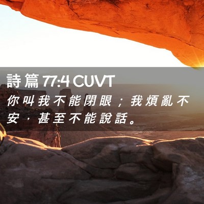 Picture 02 - 詩 篇 77:4 CUVT - 你 叫 我 不 能 閉 眼 ； 我 煩 亂 不 - Bible Verse Picture