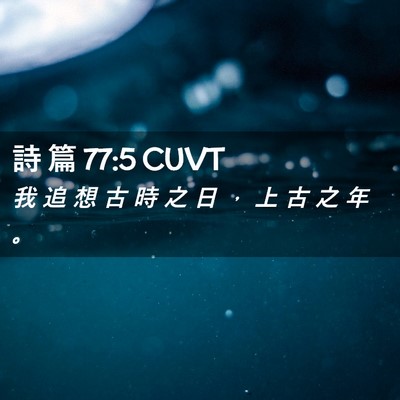 Picture 02 - 詩 篇 77:5 CUVT - 我 追 想 古 時 之 日 ， 上 古 之 年 - Bible Verse Picture