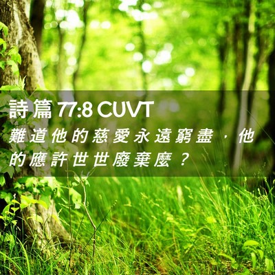Picture 02 - 詩 篇 77:8 CUVT - 難 道 他 的 慈 愛 永 遠 窮 盡 ， 他 - Bible Verse Picture