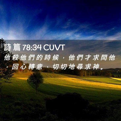 Picture 02 - 詩 篇 78:34 CUVT - 他 殺 他 們 的 時 候 ， 他 們 才 求 - Bible Verse Picture