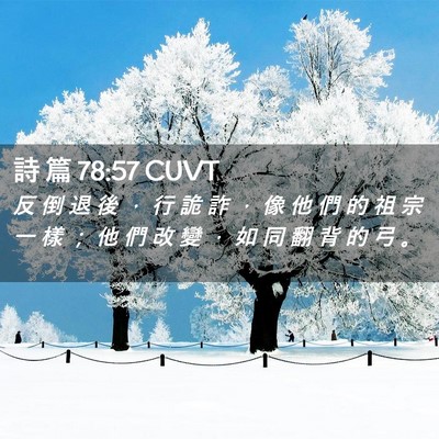 Picture 02 - 詩 篇 78:57 CUVT - 反 倒 退 後 ， 行 詭 詐 ， 像 他 們 - Bible Verse Picture