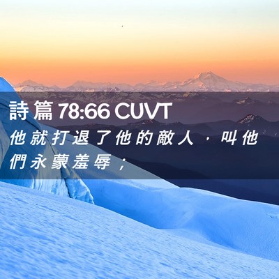 Picture 02 - 詩 篇 78:66 CUVT - 他 就 打 退 了 他 的 敵 人 ， 叫 他 - Bible Verse Picture