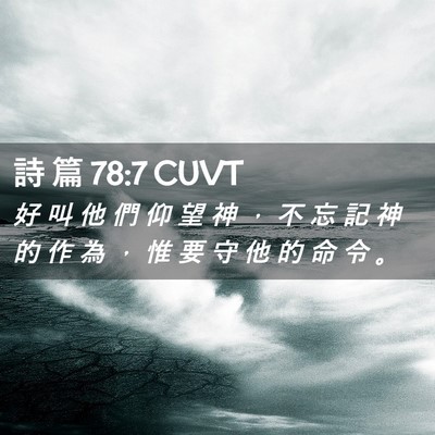 Picture 02 - 詩 篇 78:7 CUVT - 好 叫 他 們 仰 望 神 ， 不 忘 記 神 - Bible Verse Picture