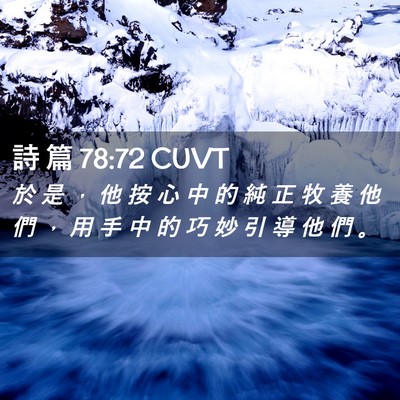 Picture 02 - 詩 篇 78:72 CUVT - 於 是 ， 他 按 心 中 的 純 正 牧 養 - Bible Verse Picture