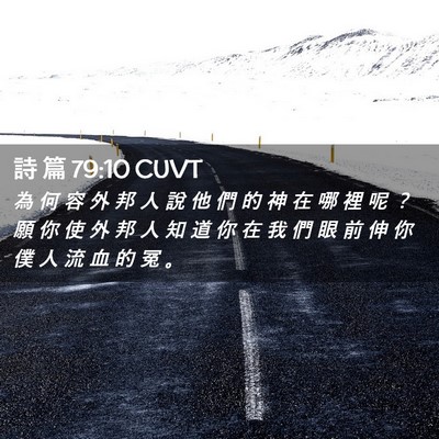 Picture 02 - 詩 篇 79:10 CUVT - 為 何 容 外 邦 人 說 他 們 的 神 在 - Bible Verse Picture