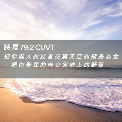 Picture 02 - 詩 篇 79:2 CUVT - 把 你 僕 人 的 屍 首 交 與 天 空 的 - Bible Verse Picture