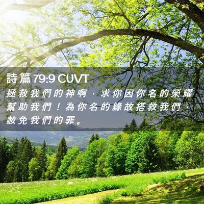 Picture 02 - 詩 篇 79:9 CUVT - 拯 救 我 們 的 神 啊 ， 求 你 因 你 - Bible Verse Picture