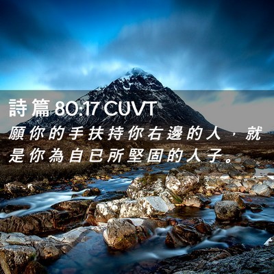Picture 02 - 詩 篇 80:17 CUVT - 願 你 的 手 扶 持 你 右 邊 的 人 ， - Bible Verse Picture