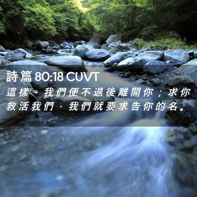 Picture 02 - 詩 篇 80:18 CUVT - 這 樣 ， 我 們 便 不 退 後 離 開 你 - Bible Verse Picture