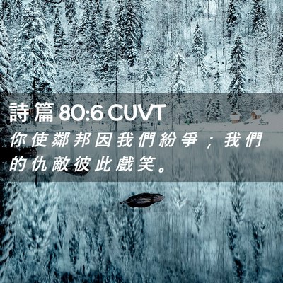 Picture 02 - 詩 篇 80:6 CUVT - 你 使 鄰 邦 因 我 們 紛 爭 ； 我 們 - Bible Verse Picture
