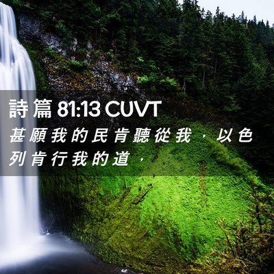 Picture 02 - 詩 篇 81:13 CUVT - 甚 願 我 的 民 肯 聽 從 我 ， 以 色 - Bible Verse Picture