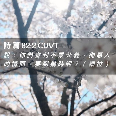 Picture 02 - 詩 篇 82:2 CUVT - 說 ： 你 們 審 判 不 秉 公 義 ， 徇 - Bible Verse Picture